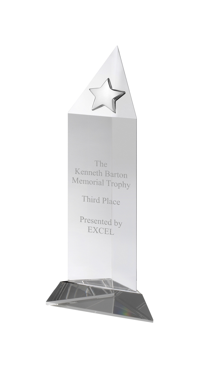 AC120A Engraved Optical Crystal Star Award